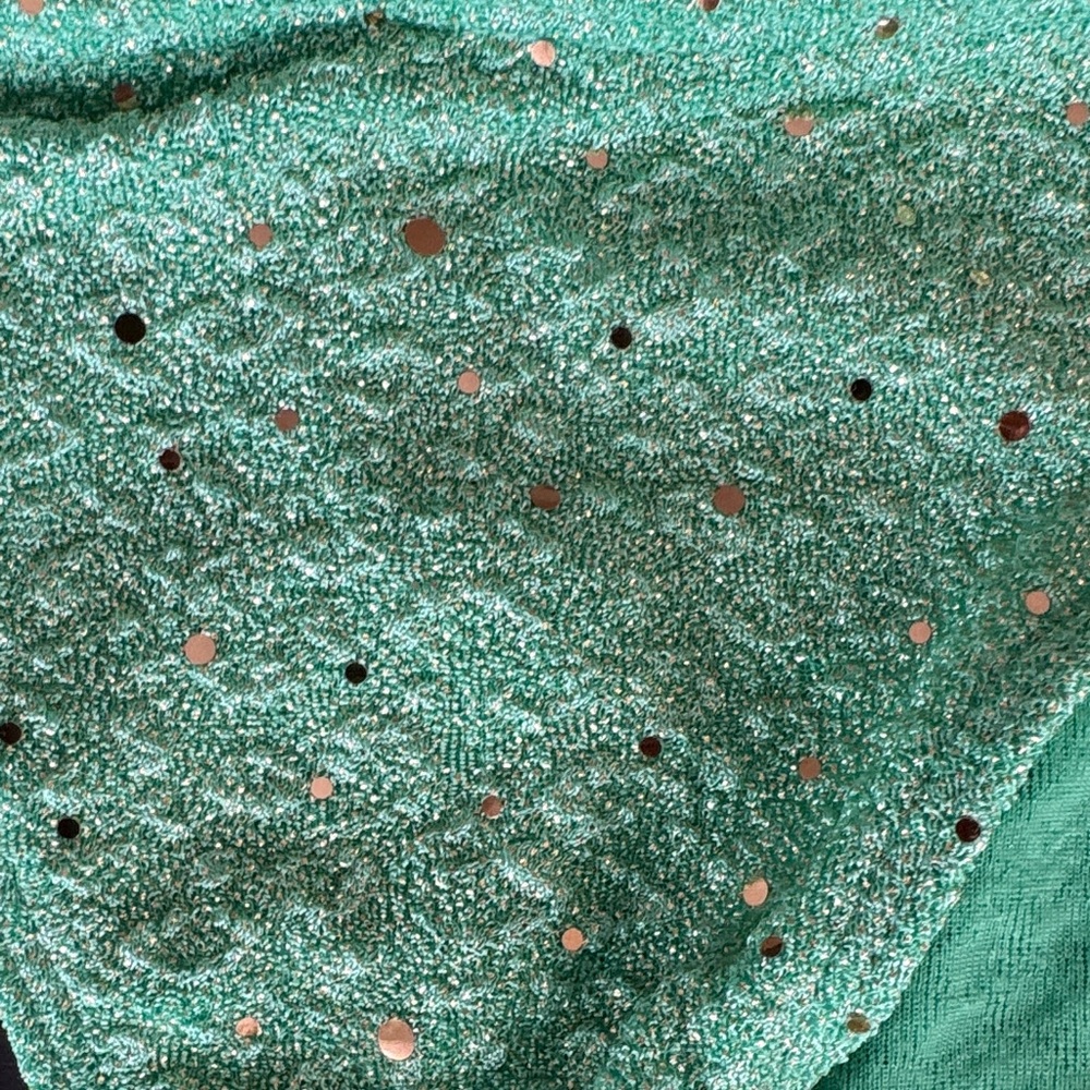 SHEIN Mint Green Sequin Triangle Bikini - Picture 2 of 3